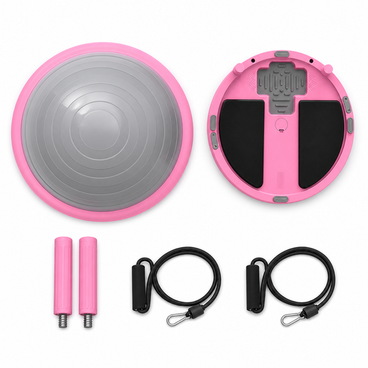 Balance trainer accessories arranged on a white background