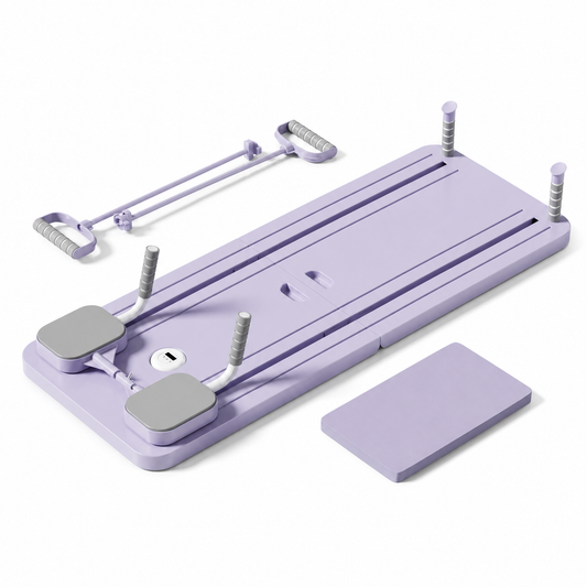 Pilates core board in lavender with included accessories