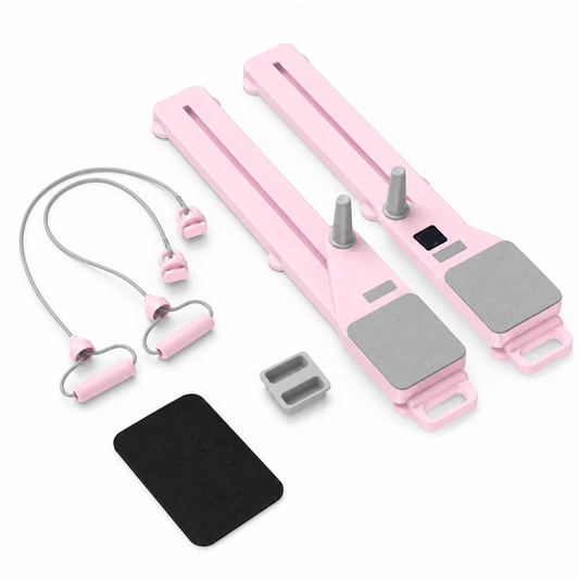 Adjustable ab board in pink with included accessories