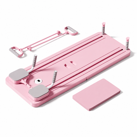 Pilates core board in pink with included accessories